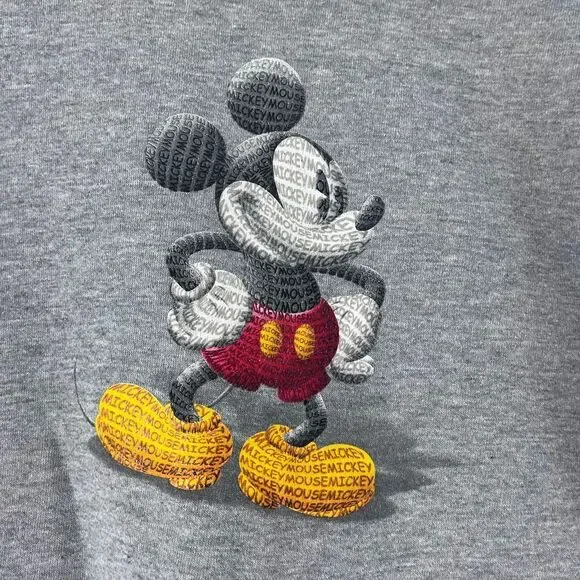 Vintage Disney Store Mickey Mouse Sweatshirt Womens XL Gray Crew Neck Soft Cozy - Picture 4 of 8